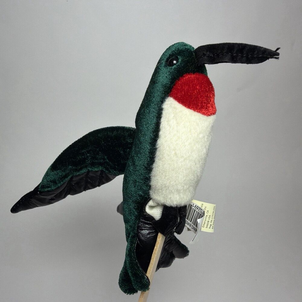 Folkmanis Puppet Finger Hummingbird 5" Bird Green Red 2691